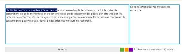  | SEO et Article Spinning : Réécrivez vos articles gratuitement et en ligne