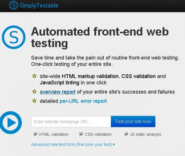 simplytestable-home | Simplytestable : Ou comment vérifier la validité d'un site d'un simple clic