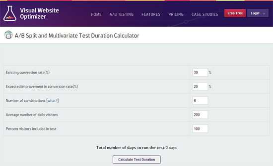calculer le temps nécessaire pour effectuer une campagne d'AB testing