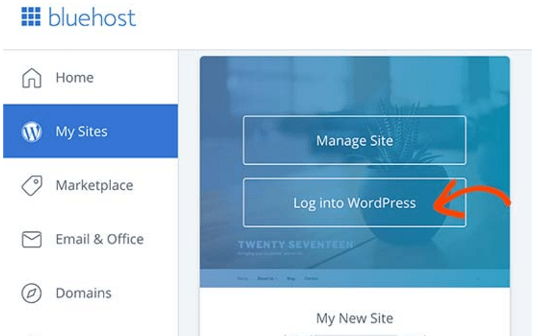 installer wordpress dans bluehost