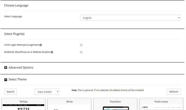 Paramètres optionnels