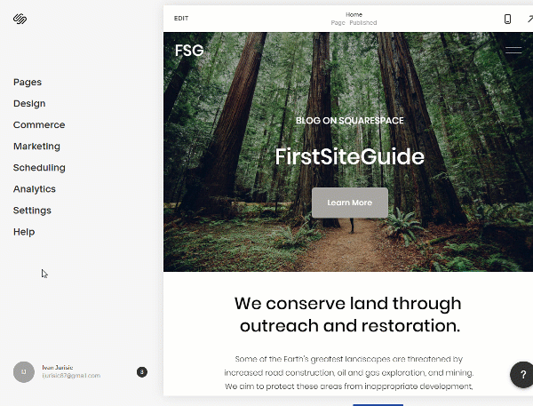 Exporter Squarespace