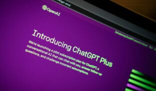 a close up of a computer screen with a purple background