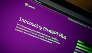 a close up of a computer screen with a purple background