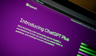 a close up of a computer screen with a purple background