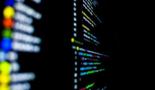 a close-up of several computer servers